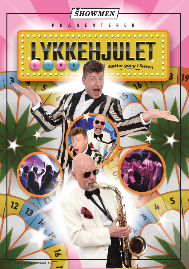 LYKKEHJULET LIVE plakat med Rasmus Skovmand og Erling Hjernø